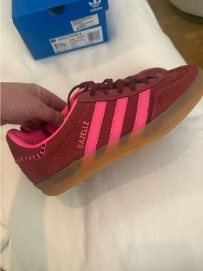 Adidas Gazelle Indoor Red and Hot Pink Suede Sneakers